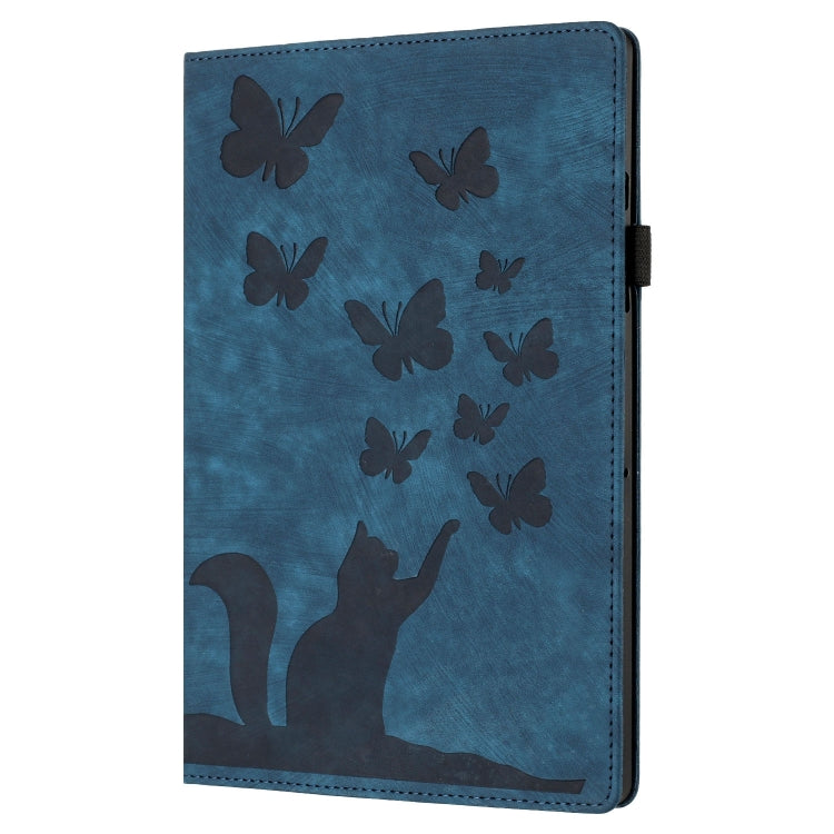 For iPad Air 11 2024 / Pro 11 2021 / 2020 Butterfly Cat Embossing Leather Tablet Case(Dark Blue) - iPad Air 11 2024 Cases by PMC Jewellery | Online Shopping South Africa | PMC Jewellery | Buy Now Pay Later Mobicred