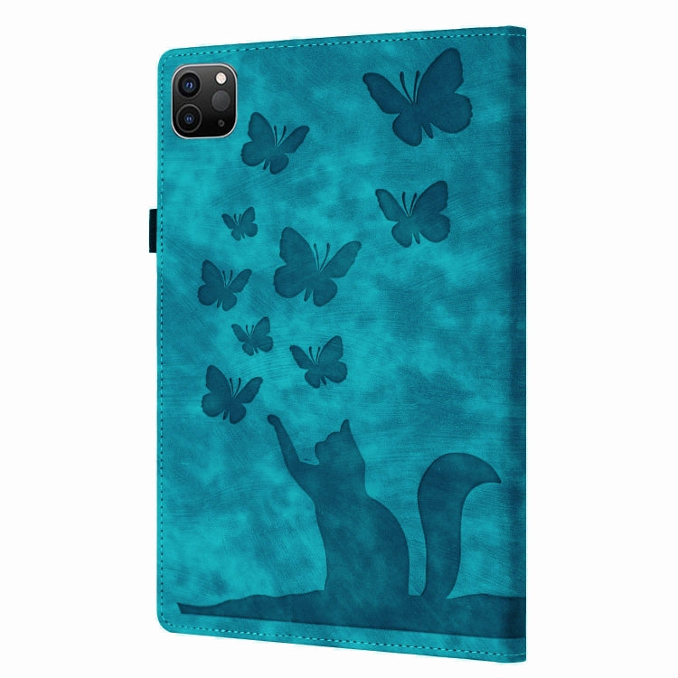 For iPad Pro 11 2024 Butterfly Cat Embossing Leather Tablet Case(Sky Blue) - iPad Pro 11 2024 Cases by PMC TechLife | Online Shopping South Africa | PMC TechLife | Buy Now Pay Later Mobicred