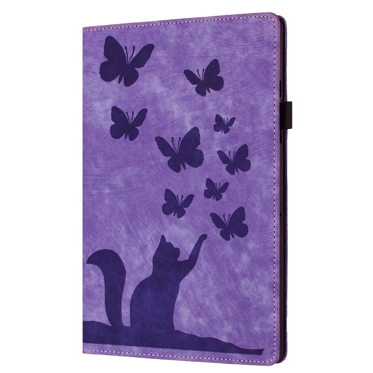 For iPad Pro 13 2024 Butterfly Cat Embossing Leather Tablet Case(Purple) - iPad Pro 13 2024 Cases by PMC Jewellery | Online Shopping South Africa | PMC Jewellery | Buy Now Pay Later Mobicred