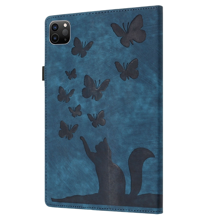 For iPad Pro 13 2024 Butterfly Cat Embossing Leather Tablet Case(Dark Blue) - iPad Pro 13 2024 Cases by PMC TechLife | Online Shopping South Africa | PMC TechLife | Buy Now Pay Later Mobicred