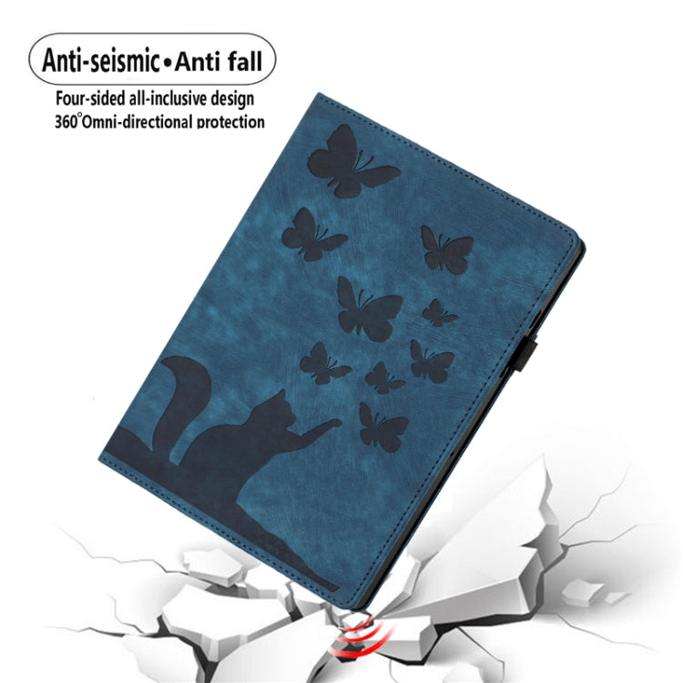 For iPad Pro 13 2024 Butterfly Cat Embossing Leather Tablet Case(Dark Blue) - iPad Pro 13 2024 Cases by PMC TechLife | Online Shopping South Africa | PMC TechLife | Buy Now Pay Later Mobicred