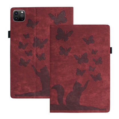 For iPad Pro 13 2024 Butterfly Cat Embossing Leather Tablet Case(Red) - iPad Pro 13 2024 Cases by PMC Jewellery | Online Shopping South Africa | PMC Jewellery | Buy Now Pay Later Mobicred