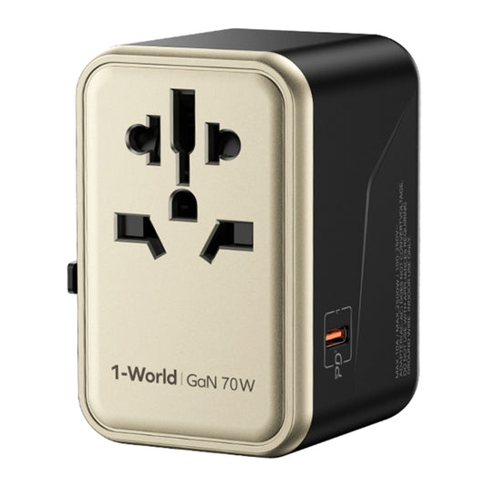 MOMAX 1-World UA8 PD 70W Fast Charger Power Adapter(Gold) - USB Charger by MOMAX | Online Shopping South Africa | PMC Jewellery | Buy Now Pay Later Mobicred