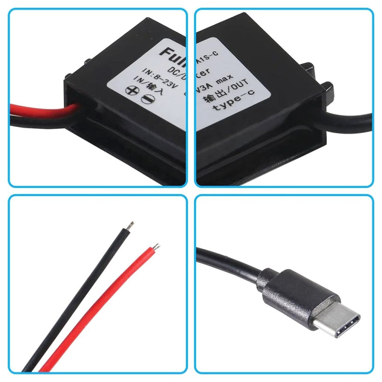 12V to 5V 3A Car Power Converter DC Module Voltage Regulator, Style:USB Female with Ears - Car Modification by PMC TechLife | Online Shopping South Africa | PMC TechLife | Buy Now Pay Later Mobicred