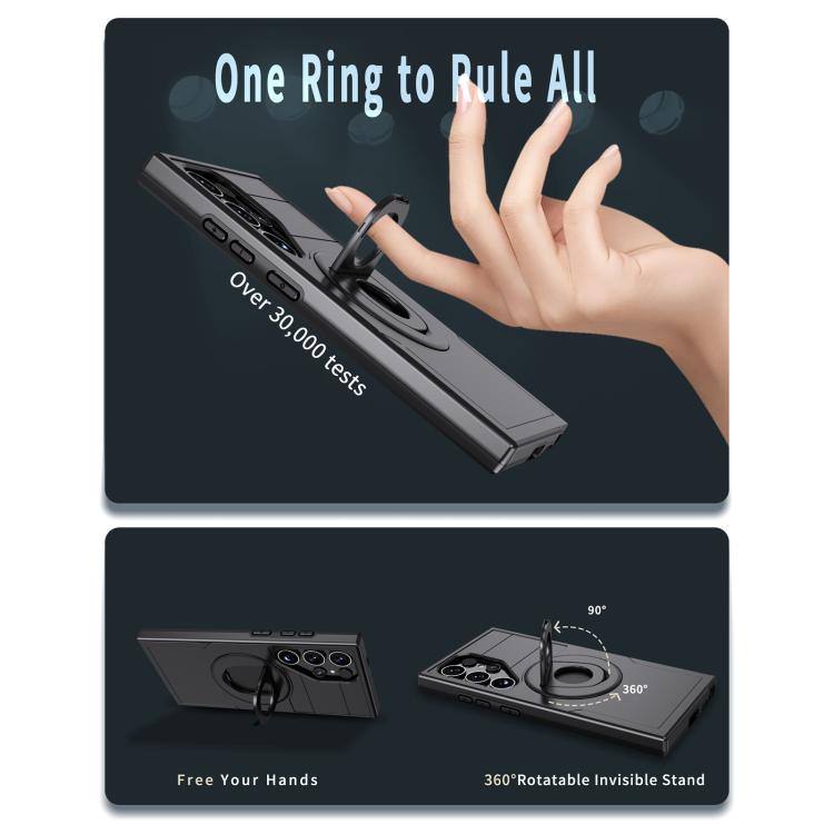 For Samsung Galaxy S24 Ultra 5G Armor MagSafe Ring Holder Phone Case(Black) - free shipping - PMC TechLife - Order now!