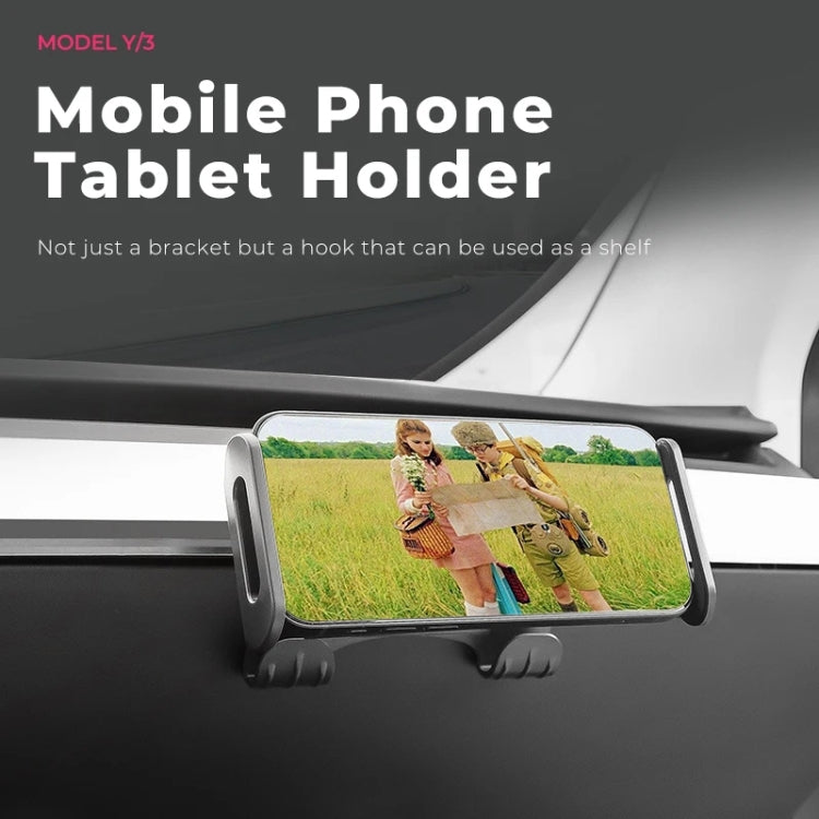 For Tesla Model 3 / Y Car Co-pilot Glove Box Hook Phone Tablet Holder, Style:Hook Base + Phone Bracket - Car Holders by PMC Jewellery | Online Shopping South Africa | PMC Jewellery | Buy Now Pay Later Mobicred