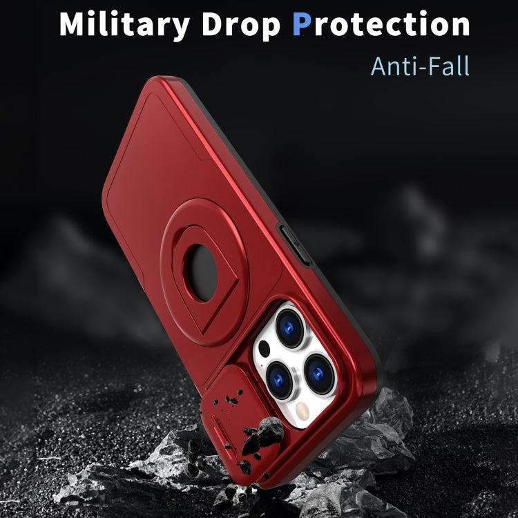 For iPhone 13 Pro Camshield MagSafe Ring Holder Armor Phone Case(Red) - iPhone 13 Pro Cases by PMC TechLife | Online Shopping South Africa | PMC TechLife