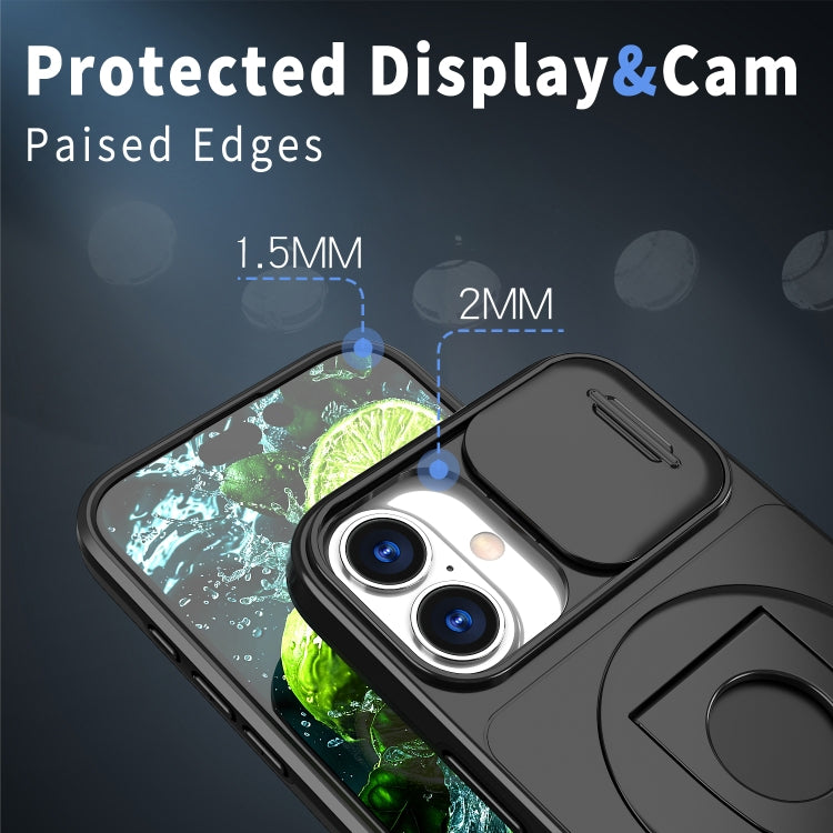 For iPhone 16 Plus Camshield MagSafe Ring Holder Armor Phone Case(Black) - iPhone 16 Plus Cases by PMC TechLife | Online Shopping South Africa | PMC TechLife | Buy Now Pay Later Mobicred
