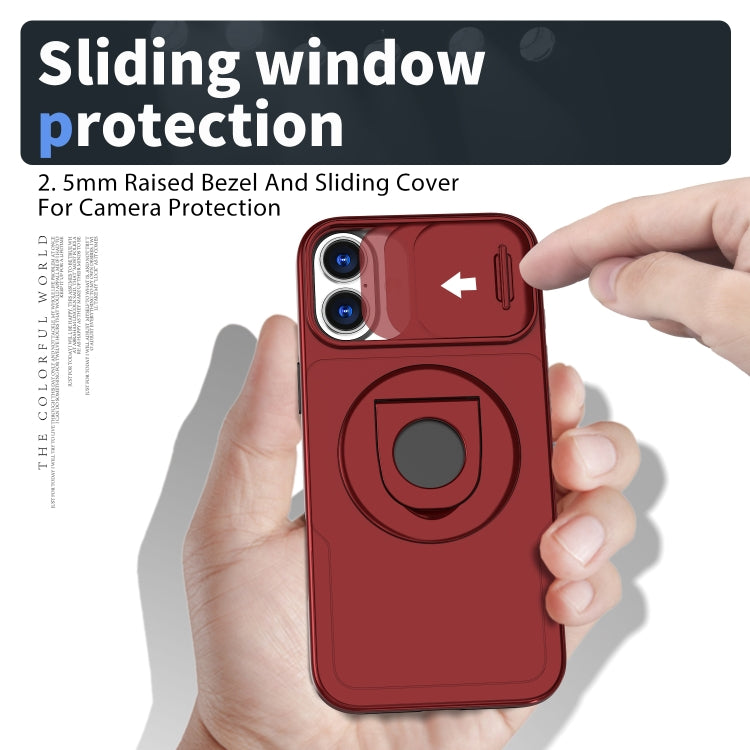 For iPhone 16 Plus Camshield MagSafe Ring Holder Armor Phone Case(Red) - iPhone 16 Plus Cases by PMC TechLife | Online Shopping South Africa | PMC TechLife | Buy Now Pay Later Mobicred