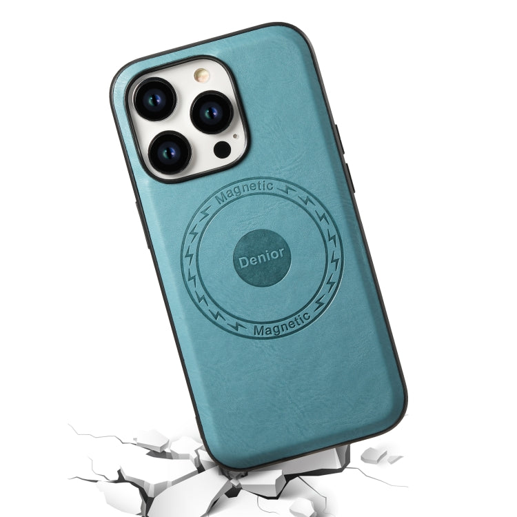 For iPhone 12/12 Pro Denior Cowhide Texture Leather MagSafe Phone Case(Blue) - free shipping - PMC TechLife - Order now!