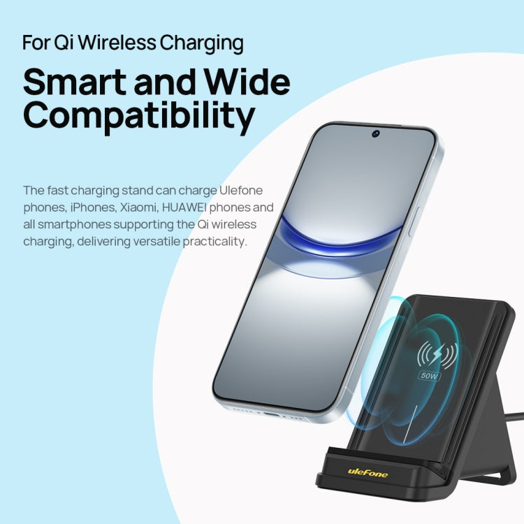 Ulefone WCS01 50W Air-cooled Wireless Charger Stand(Black) - free shipping - PMC Jewellery - Order now!
