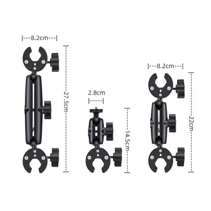 2 x Dual-heads Crab 1 x Single Heads Motorcycle Clamps Handlebar Fixed Mount 3-stage Telescopic Selfie Stick - Holder by PMC Jewellery | Online Shopping South Africa | PMC Jewellery | Buy Now Pay Later Mobicred