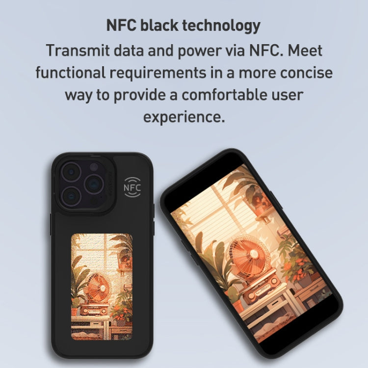 For iPhone 14 Pro Max NFC Four-Color E-ink Screen DIY Phone Case(Black) - iPhone 14 Pro Max Cases by PMC TechLife | Online Shopping South Africa | PMC TechLife | Buy Now Pay Later Mobicred
