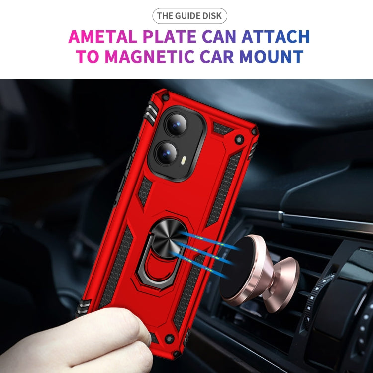 For Motorola Edge 2024 Shockproof TPU + PC Phone Case with Holder(Red) - Motorola Cases by PMC Jewellery | Online Shopping South Africa | PMC Jewellery | Buy Now Pay Later Mobicred