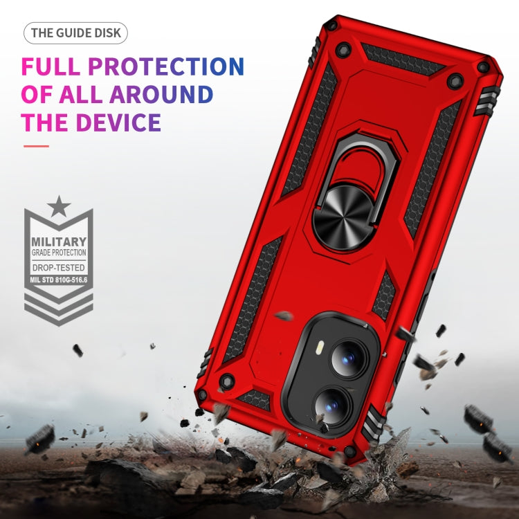 For Motorola Edge 2024 Shockproof TPU + PC Phone Case with Holder(Red) - Motorola Cases by PMC Jewellery | Online Shopping South Africa | PMC Jewellery | Buy Now Pay Later Mobicred