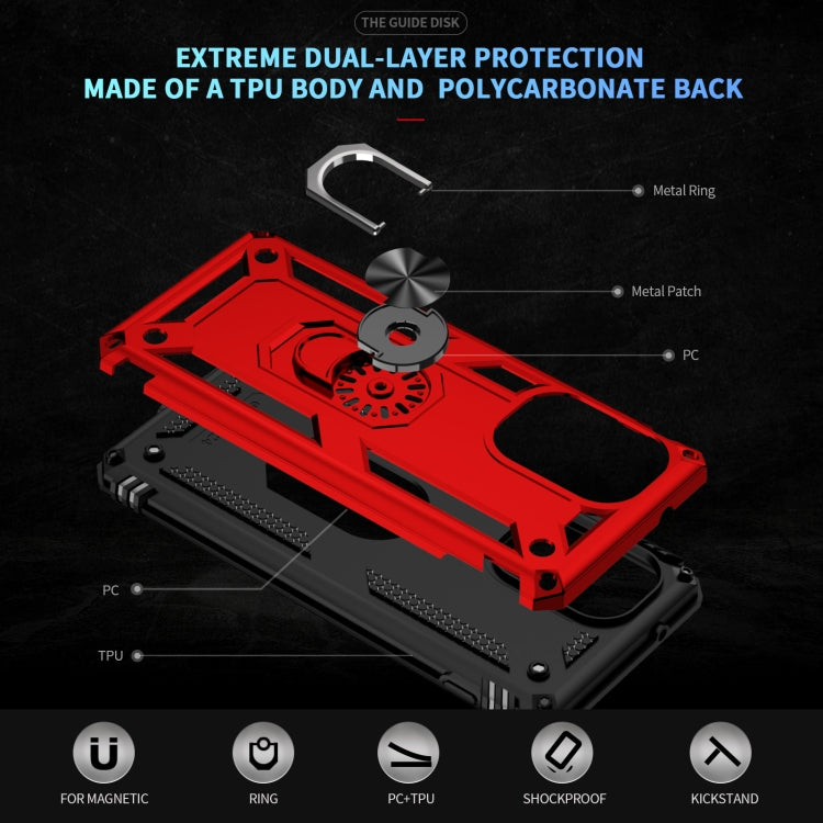 For Motorola Edge 2024 Shockproof TPU + PC Phone Case with Holder(Red) - Motorola Cases by PMC Jewellery | Online Shopping South Africa | PMC Jewellery | Buy Now Pay Later Mobicred