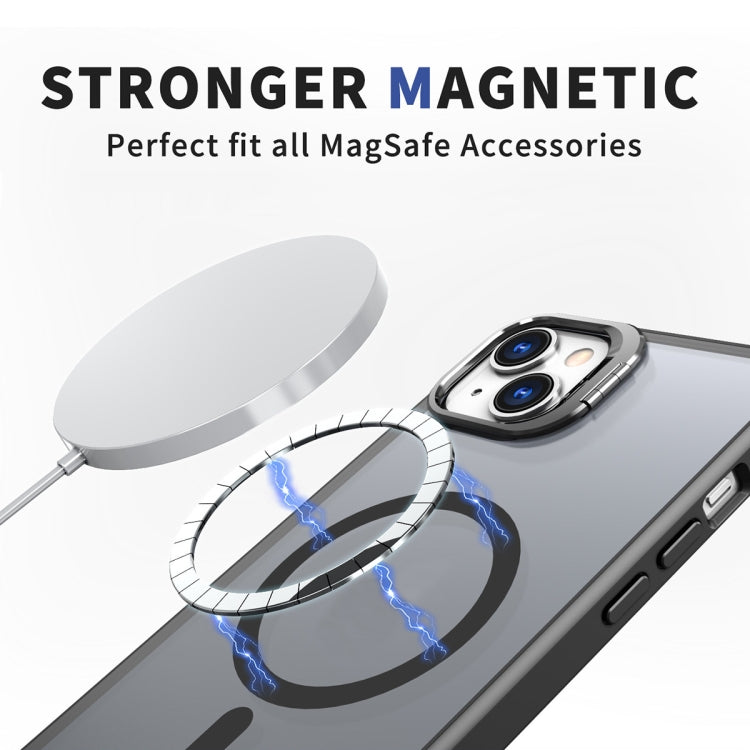 For iPhone 15 Metal Invisible Camera Holder MagSafe Magnetic Phone Case(Black) - iPhone 15 Cases by PMC Jewellery | Online Shopping South Africa | PMC Jewellery