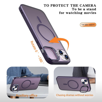 For iPhone 15 Plus Metal Invisible Camera Holder MagSafe Magnetic Phone Case(Purple) - iPhone 15 Plus Cases by PMC Jewellery | Online Shopping South Africa | PMC Jewellery