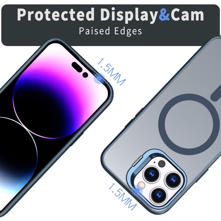 For iPhone 13 Pro Metal Invisible Camera Holder MagSafe Magnetic Phone Case(Blue) - iPhone 13 Pro Cases by PMC Jewellery | Online Shopping South Africa | PMC Jewellery