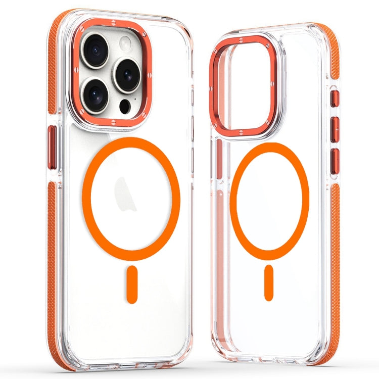 For iPhone 14 Pro Max Dual-Color Clear Acrylic Hybrid TPU MagSafe Phone Case(Orange) - iPhone 14 Pro Max Cases by PMC Jewellery | Online Shopping South Africa | PMC Jewellery