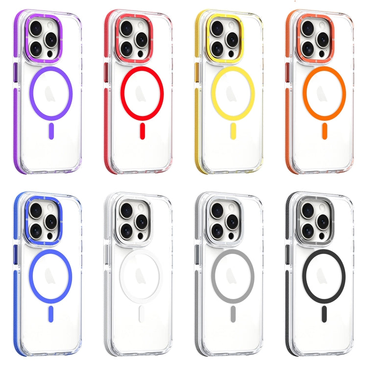 For iPhone 16 Plus Dual-Color Clear Acrylic Hybrid TPU MagSafe Phone Case(Black) - free shipping - PMC TechLife - Order now!