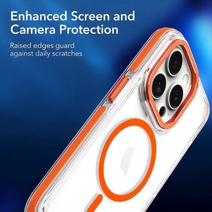 For iPhone 12 Pro Max Dual-Color Clear Acrylic Hybrid TPU MagSafe Phone Case(Orange) - iPhone 12 Pro Max Cases by PMC Jewellery | Online Shopping South Africa | PMC Jewellery