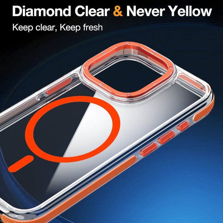 For iPhone 14 Pro Max Dual-Color Clear Acrylic Hybrid TPU MagSafe Phone Case(Orange) - iPhone 14 Pro Max Cases by PMC TechLife | Online Shopping South Africa | PMC TechLife | Buy Now Pay Later Mobicred