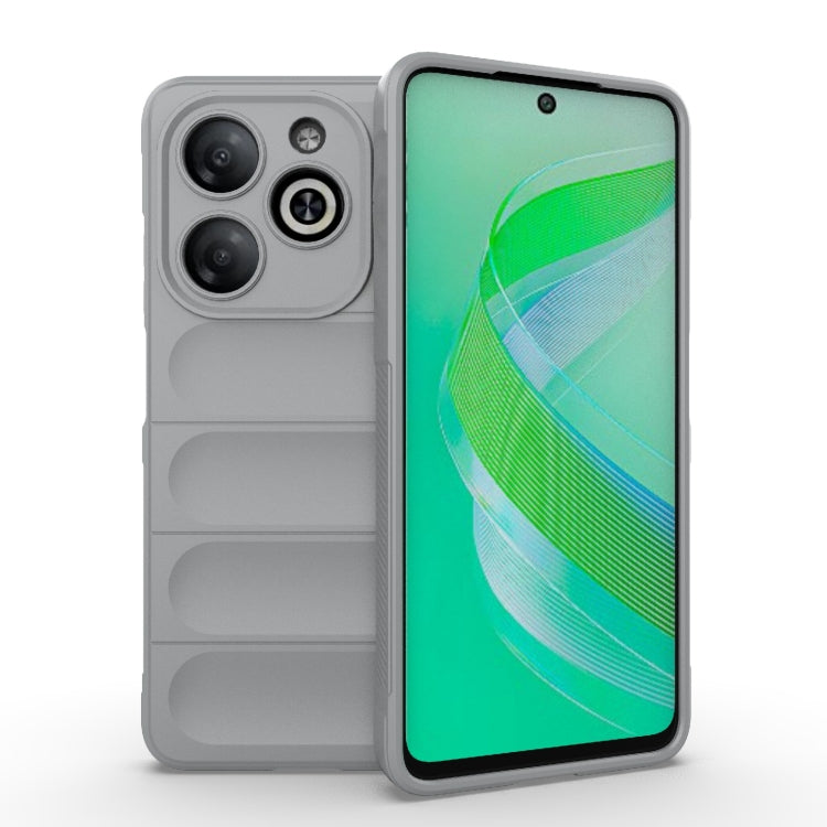 For Infinix Smart 8 Magic Shield TPU + Flannel Phone Case(Grey) - Infinix Cases by PMC TechLife | Online Shopping South Africa | PMC TechLife | Buy Now Pay Later Mobicred