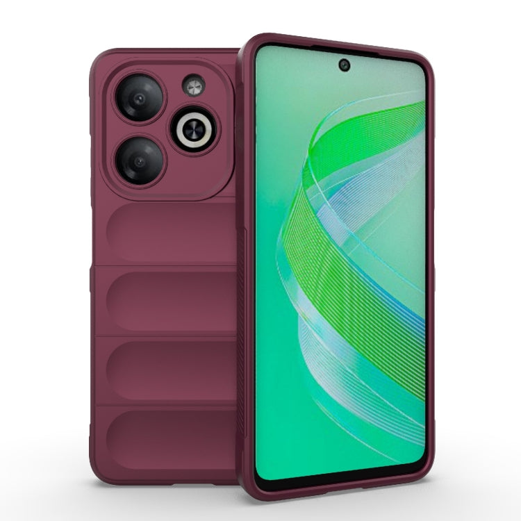 For Infinix Smart 8 Magic Shield TPU + Flannel Phone Case(Wine Red) - Infinix Cases by PMC Jewellery | Online Shopping South Africa | PMC Jewellery | Buy Now Pay Later Mobicred