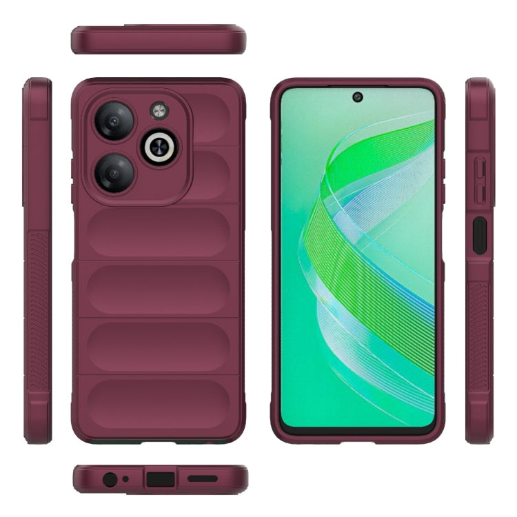 For Infinix Smart 8 Magic Shield TPU + Flannel Phone Case(Wine Red) - Infinix Cases by PMC Jewellery | Online Shopping South Africa | PMC Jewellery | Buy Now Pay Later Mobicred