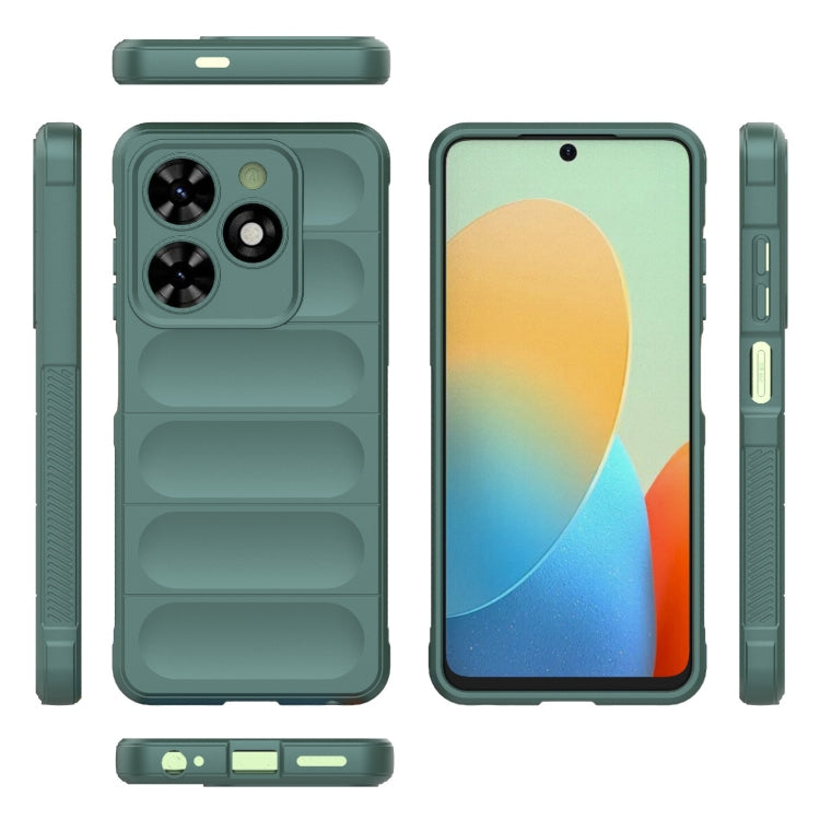 For Tecno Spark Go 2024 / 20C / Pop 8 Magic Shield TPU + Flannel Phone Case(Dark Green) - Tecno Cases by PMC Jewellery | Online Shopping South Africa | PMC Jewellery | Buy Now Pay Later Mobicred
