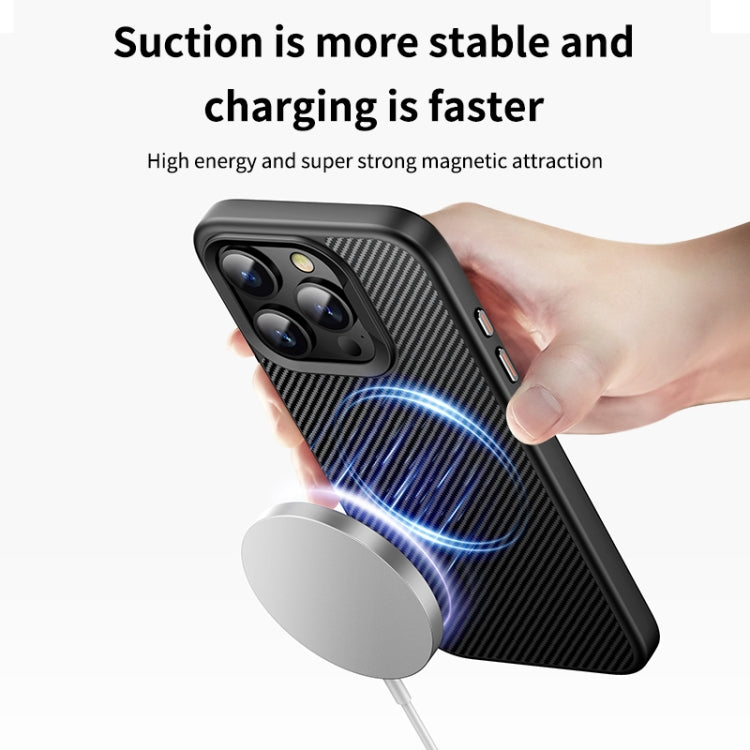 For iPhone 15 Pro Max Kevlar Fiber Shockproof MagSafe Phone Case(Black) - iPhone 15 Pro Max Cases by PMC TechLife | Online Shopping South Africa | PMC TechLife | Buy Now Pay Later Mobicred