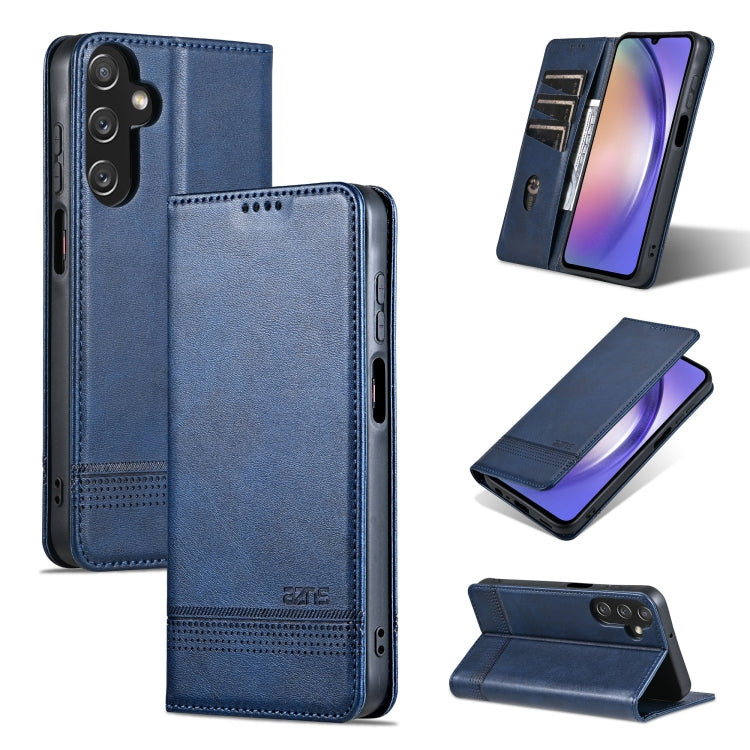 For Samsung Galaxy A25 5G AZNS Magnetic Calf Texture Flip Leather Phone Case(Dark Blue) - Galaxy Phone Cases by AZNS | Online Shopping South Africa | PMC Jewellery