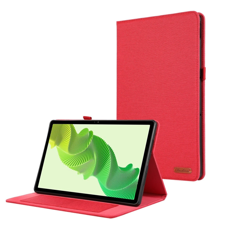 For Honor MagicPad 2 12.3 Fabric Texture Horizontal Flip Leather Tablet Case(Red) - Honor by PMC TechLife | Online Shopping South Africa | PMC TechLife | Buy Now Pay Later Mobicred