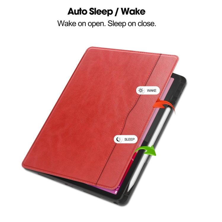 For Lenovo Tab M11/ Xiaoxin Pad 11 2024 Ultimate Pure Color Leather Smart Tablet Case(Red) - Lenovo by PMC Jewellery | Online Shopping South Africa | PMC Jewellery | Buy Now Pay Later Mobicred