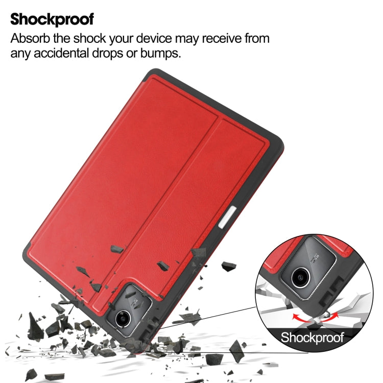For Lenovo Tab M11/ Xiaoxin Pad 11 2024 Ultimate Pure Color Leather Smart Tablet Case(Red) - Lenovo by PMC Jewellery | Online Shopping South Africa | PMC Jewellery | Buy Now Pay Later Mobicred