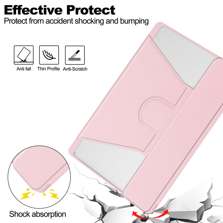 For Lenovo Tab M11/Xiaoxin Pad 11 2024 360 Rotation Transparent Smart Leather Case(Pink) - Lenovo by PMC Jewellery | Online Shopping South Africa | PMC Jewellery | Buy Now Pay Later Mobicred