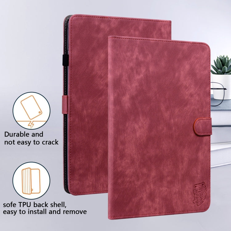 For Amazon Kindle Paperwhite 5  2023 2024 Tiger Pattern Flip Leather Tablet Case(Red) - Amazon by PMC Jewellery | Online Shopping South Africa | PMC Jewellery | Buy Now Pay Later Mobicred