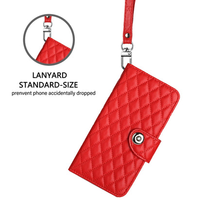 For Google Pixel 9 Pro XL Rhombic Texture Flip Leather Phone Case with Lanyard(Red) - Google Cases by PMC Jewellery | Online Shopping South Africa | PMC Jewellery | Buy Now Pay Later Mobicred