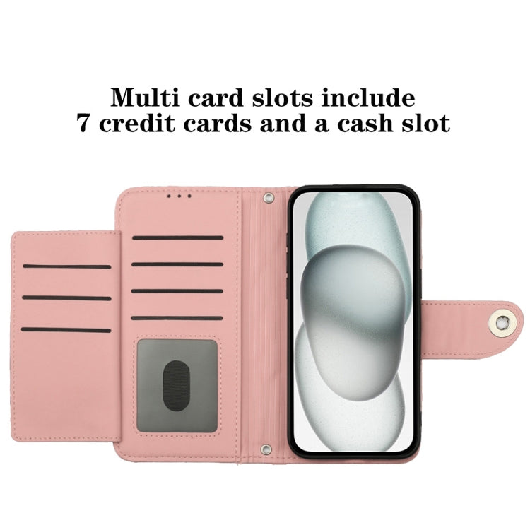 For Google Pixel 9 Pro XL Rhombic Texture Flip Leather Phone Case with Lanyard(Coral Pink) - Google Cases by PMC TechLife | Online Shopping South Africa | PMC TechLife | Buy Now Pay Later Mobicred