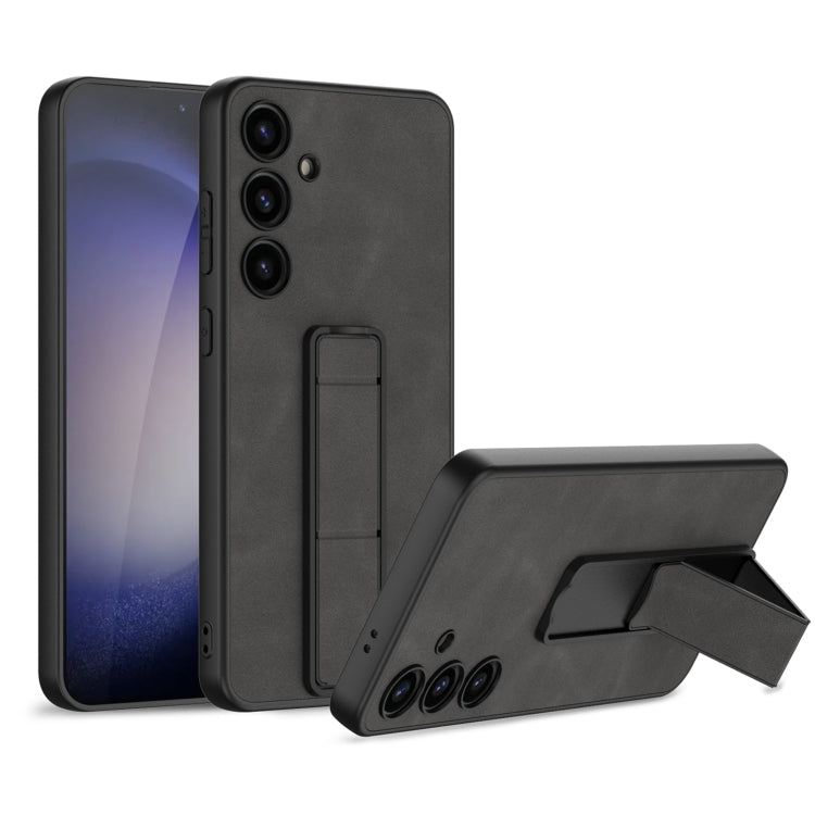 For Samsung Galaxy S24+ 5G GKK Skin Feel Frosted Leather Fold Holder Phone Case(Grey) - Galaxy S24+ 5G Cases by GKK | Online Shopping South Africa | PMC Jewellery | Buy Now Pay Later Mobicred