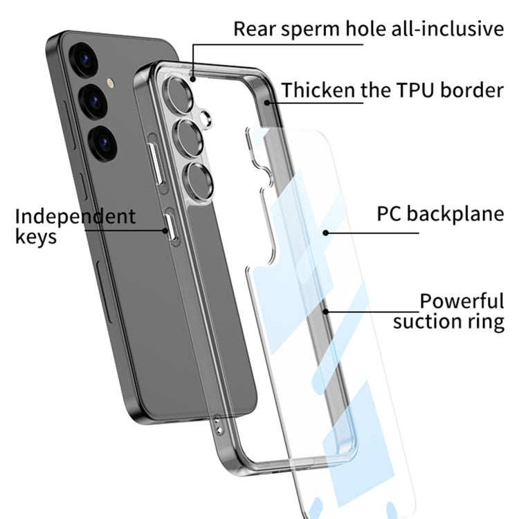 For Samsung Galaxy S24+ 5G GKK Space Frame Transparent PC + TPU Phone Case(Transparent Black) - Galaxy S24+ 5G Cases by GKK | Online Shopping South Africa | PMC Jewellery | Buy Now Pay Later Mobicred