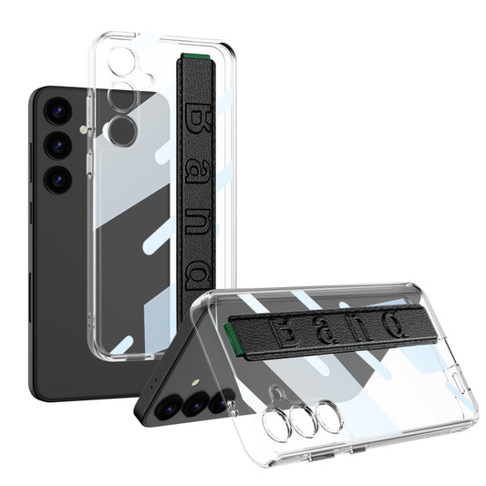 For Samsung Galaxy S24 5G GKK Space Frame Transparent PC + TPU Phone Case with Wrist Strap(Black) - Galaxy S24 5G Cases by GKK | Online Shopping South Africa | PMC Jewellery | Buy Now Pay Later Mobicred