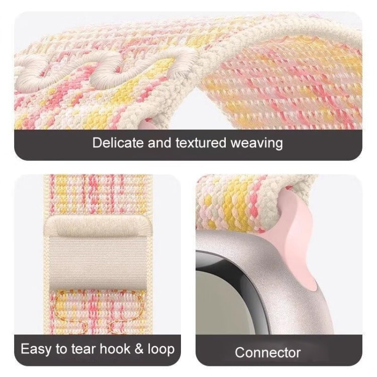 For Apple Watch 38mm Loop Nylon Watch Band(Starlight Yellow Pink) - Watch Bands by PMC TechLife | Online Shopping South Africa | PMC TechLife | Buy Now Pay Later Mobicred