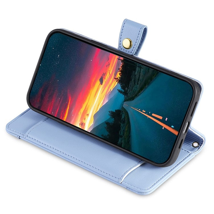 For itel A50 4G Sheep Texture Cross-body Zipper Wallet Leather Phone Case(Blue) - free shipping - PMC TechLife - Order now!