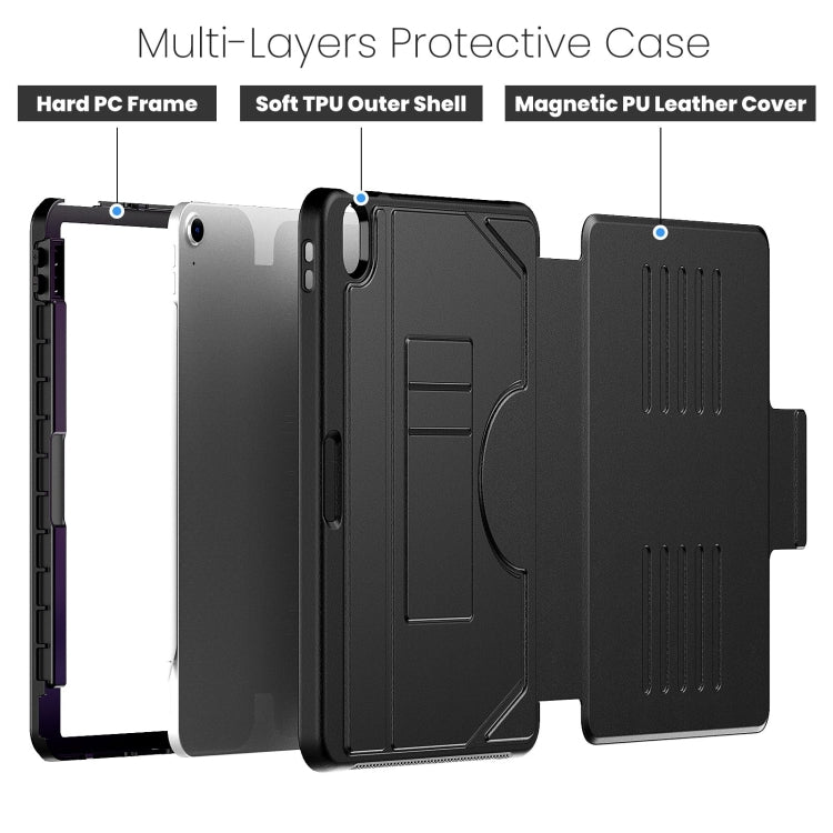 For iPad Air 11 2025 / 2024 Notebook Magnetic Leather Tablet Case(Black) - iPad Air 11 2025 / 2024 Cases by PMC TechLife | Online Shopping South Africa | PMC TechLife | Buy Now Pay Later Mobicred