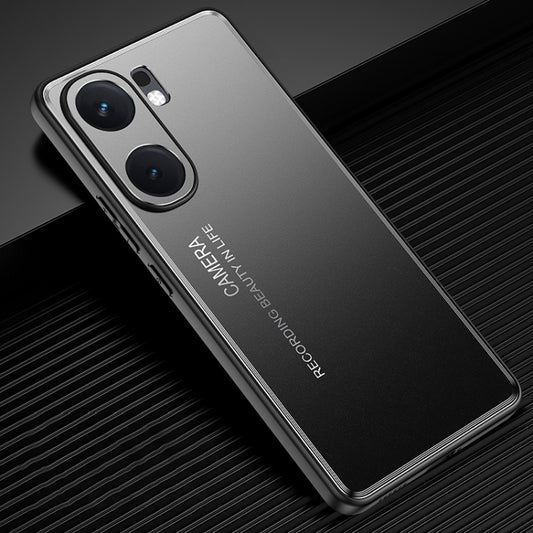 For vivo iQOO Neo 9 Pro Frosted Metal Phone Case(Black) - iQOO Neo9 Pro Cases by PMC Jewellery | Online Shopping South Africa | PMC Jewellery