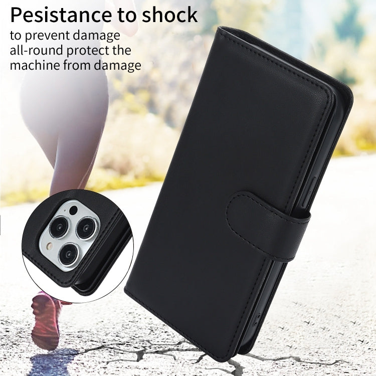 For iPhone 15 Pro Max Multi-Card Wallet RFID Leather Phone Case(Black) - iPhone 15 Pro Max Cases by PMC TechLife | Online Shopping South Africa | PMC TechLife