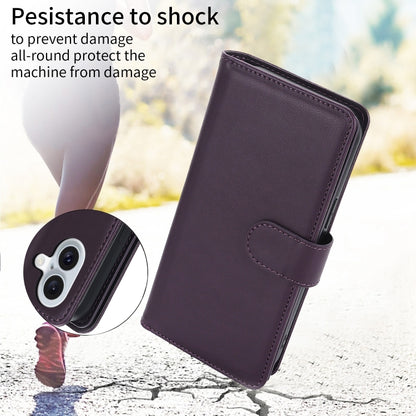 For iPhone 16 Plus Multi-Card Wallet RFID Leather Phone Case(Dark Purple) - iPhone 16 Plus Cases by PMC Jewellery | Online Shopping South Africa | PMC Jewellery | Buy Now Pay Later Mobicred