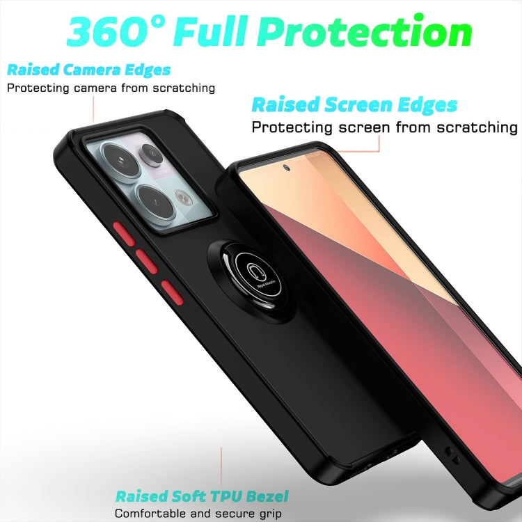 For Xiaomi Redmi Note 13 Pro 5G Q Shadow 1 Series TPU + PC Phone Case with Ring(Black+Black) - Note 13 Pro Cases by PMC Jewellery | Online Shopping South Africa | PMC Jewellery